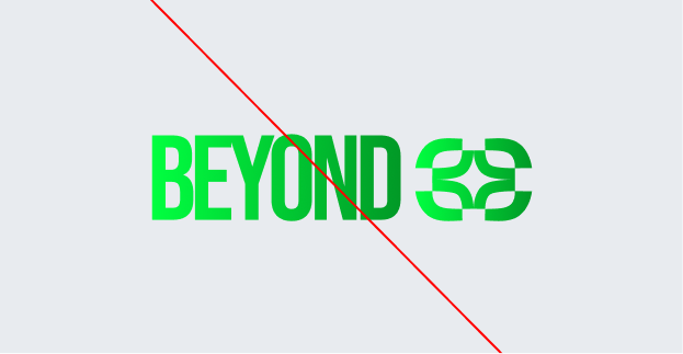 Image of brand logo incorrectly using gradients